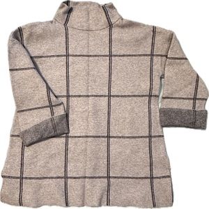 Gray and black block stripe sweater from Tahari size L